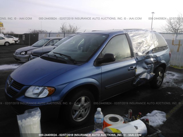 2D4GP44L17R345322 - 2007 DODGE GRAND CARAVAN SXT BLUE photo 2