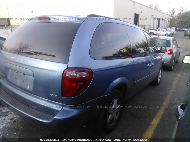 2D4GP44L17R345322 - 2007 DODGE GRAND CARAVAN SXT BLUE photo 4