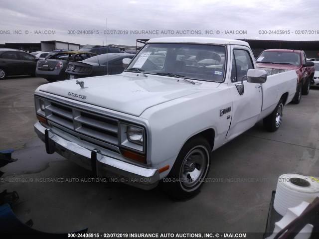 1B7GE16Y1LS732164 - 1990 DODGE D-SERIES D150 WHITE photo 2