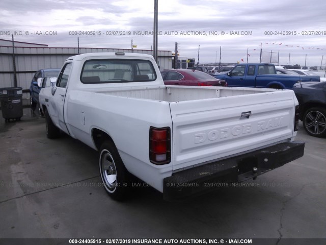 1B7GE16Y1LS732164 - 1990 DODGE D-SERIES D150 WHITE photo 3