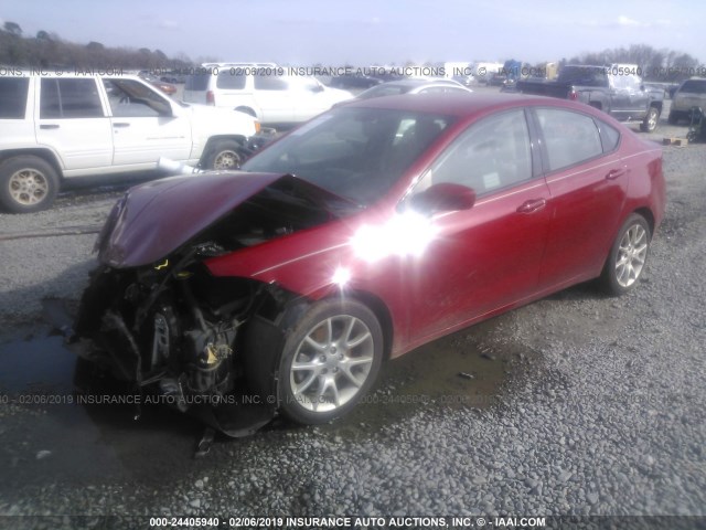 1C3CDFBA4DD136743 - 2013 DODGE DART SXT MAROON photo 2