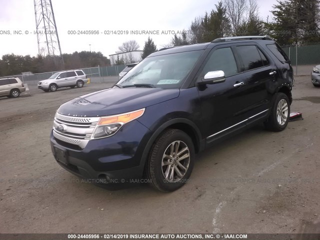 1FMHK8D89BGA13248 - 2011 FORD EXPLORER XLT BLUE photo 2