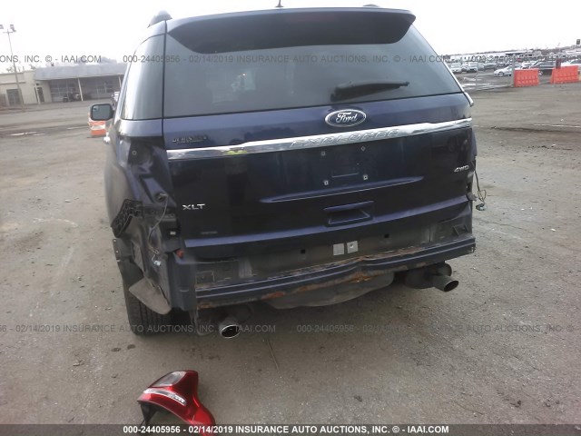 1FMHK8D89BGA13248 - 2011 FORD EXPLORER XLT BLUE photo 6