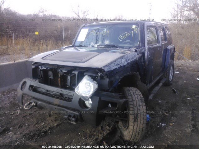 5GTDN13E178101231 - 2007 HUMMER H3 BLUE photo 2