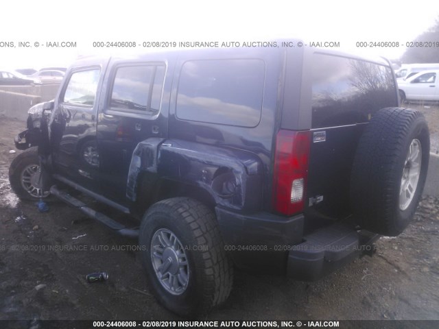 5GTDN13E178101231 - 2007 HUMMER H3 BLUE photo 3