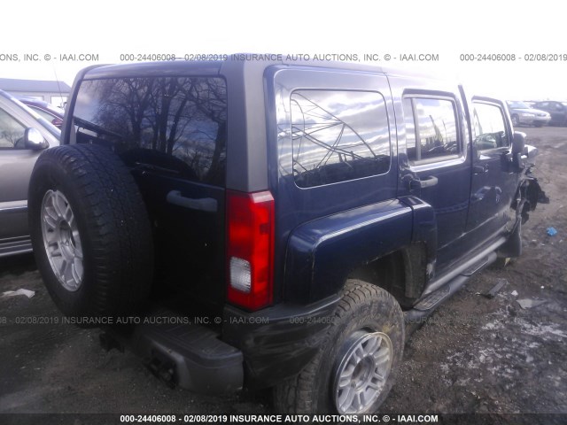 5GTDN13E178101231 - 2007 HUMMER H3 BLUE photo 4