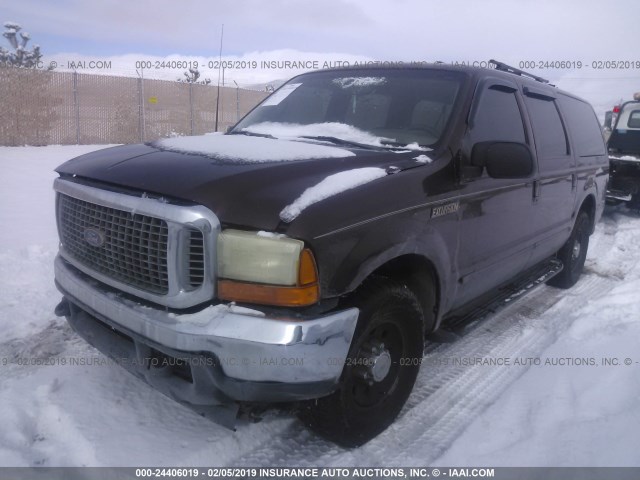 1FMNU40S8YEB17242 - 2000 FORD EXCURSION XLT MAROON photo 2