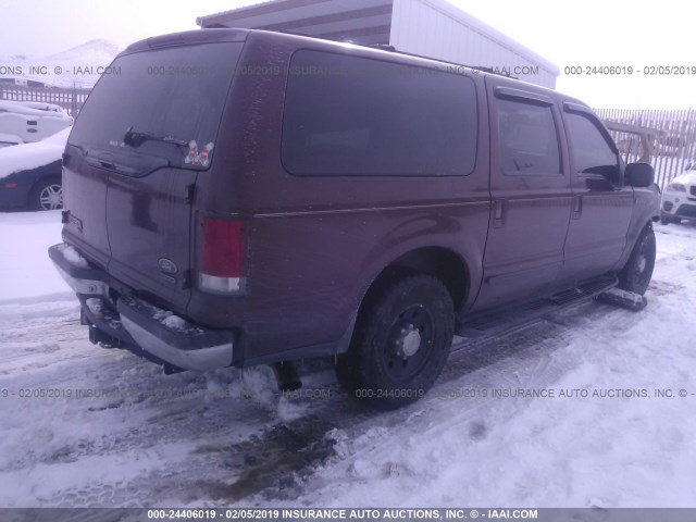 1FMNU40S8YEB17242 - 2000 FORD EXCURSION XLT MAROON photo 4