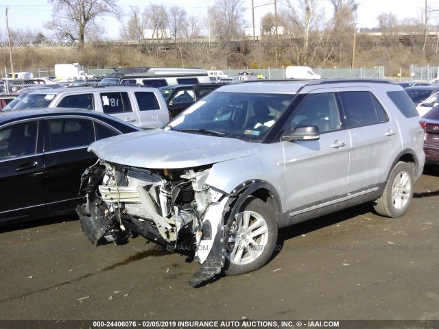 1FM5K8D8XJGB38230 - 2018 FORD EXPLORER XLT SILVER photo 2