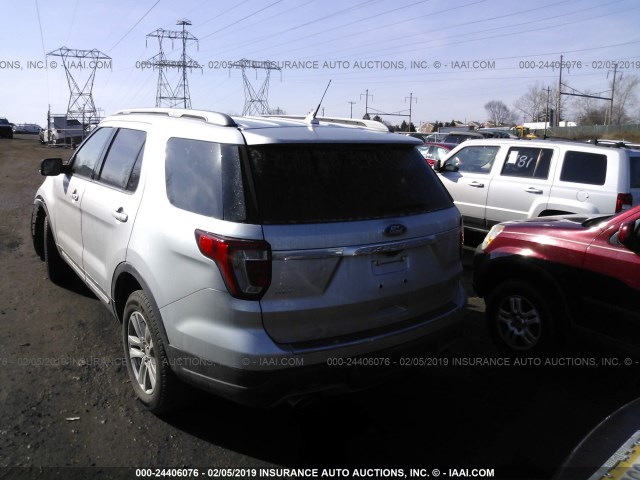 1FM5K8D8XJGB38230 - 2018 FORD EXPLORER XLT SILVER photo 3