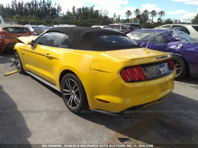 1FATP8FF2G5274595 - 2016 FORD MUSTANG GT YELLOW photo 3