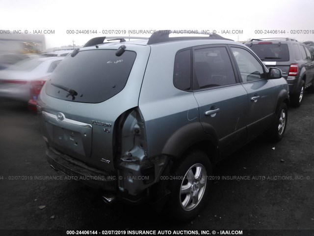 KM8JN72D95U108790 - 2005 HYUNDAI TUCSON GLS/LX TEAL photo 4