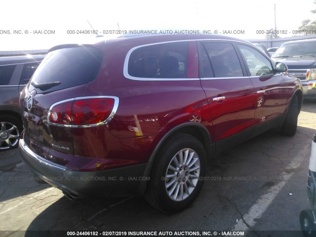 5GAKRCED7CJ191251 - 2012 BUICK ENCLAVE RED photo 4