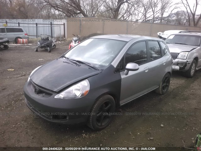 JHMGD37478S068906 - 2008 HONDA FIT GRAY photo 2