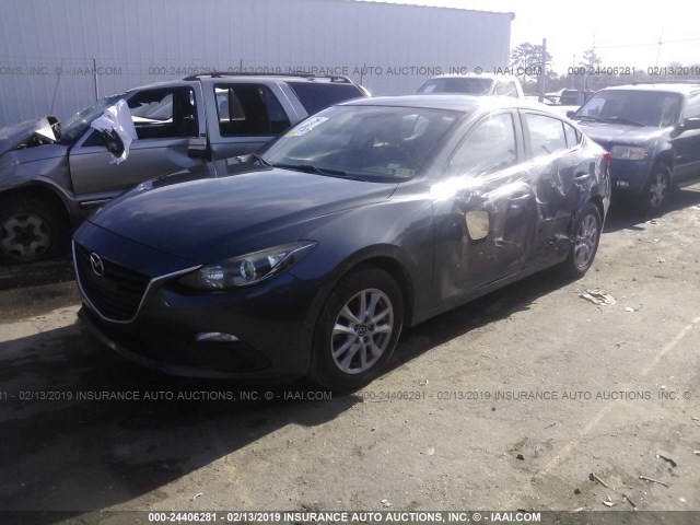 JM1BM1W72E1154816 - 2014 MAZDA 3 GRAND TOURING GRAY photo 2