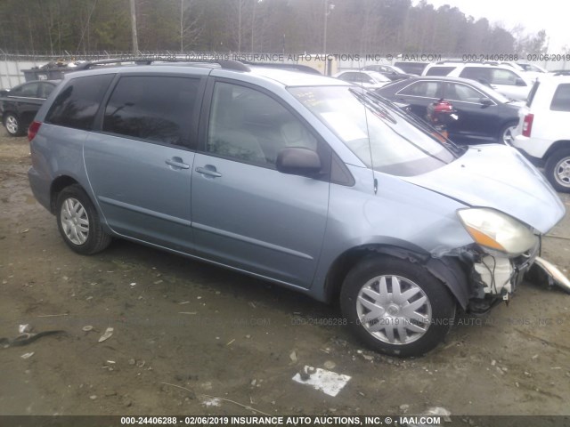 5TDZK23C57S019167 - 2007 TOYOTA SIENNA CE/LE Light Blue photo 1