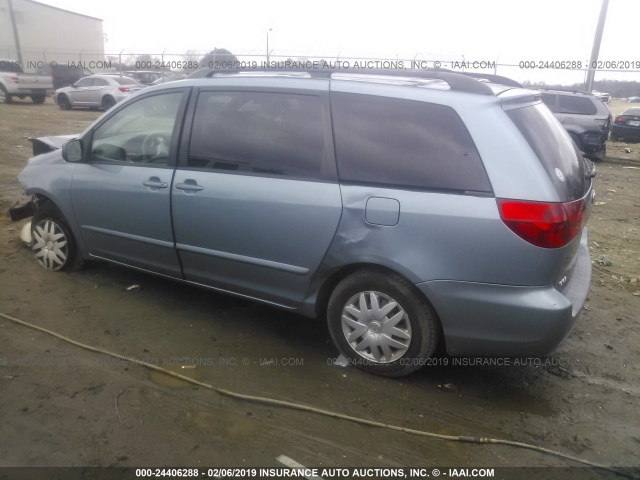 5TDZK23C57S019167 - 2007 TOYOTA SIENNA CE/LE Light Blue photo 3