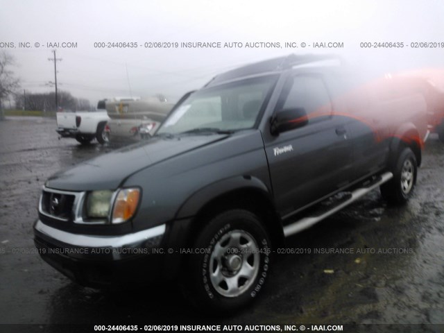 1N6ED27T3YC398544 - 2000 NISSAN FRONTIER CREW CAB XE/CREW CAB SE GRAY photo 2