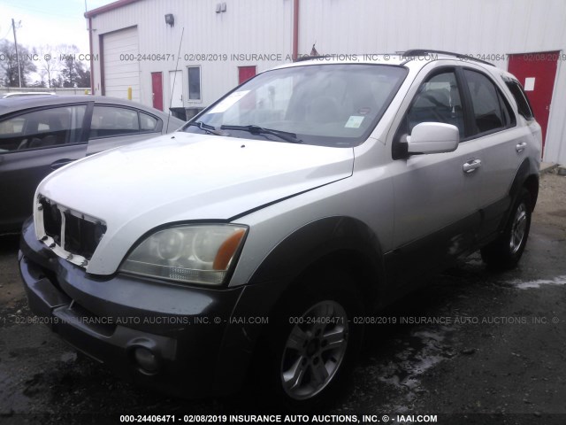 KNDJD733755336830 - 2005 KIA SORENTO EX/LX WHITE photo 2