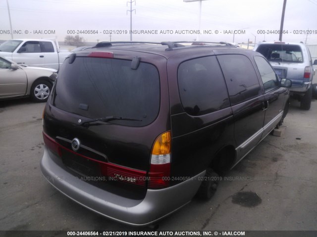 4M2ZV14T81DJ11161 - 2001 MERCURY VILLAGER ESTATE MAROON photo 4