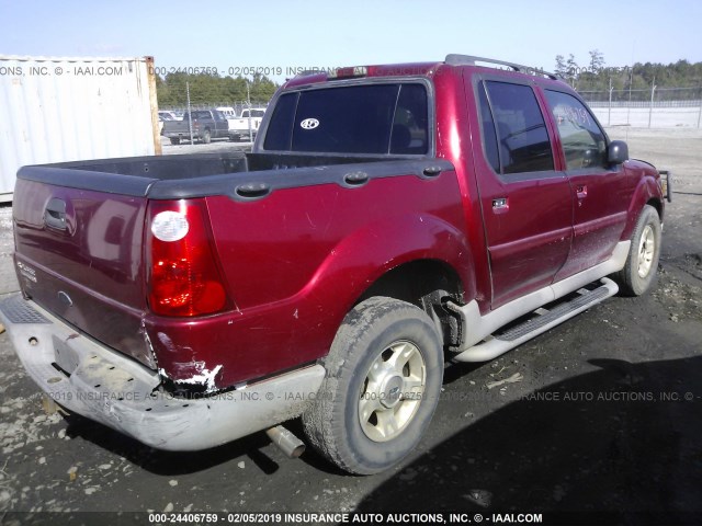 1FMZU67E63UA39443 - 2003 FORD EXPLORER SPORT TR  BURGUNDY photo 4