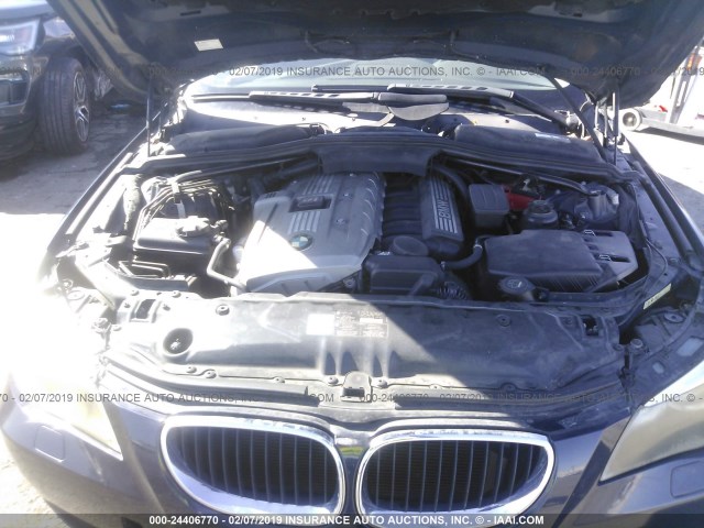 WBANE53556CK84578 - 2006 BMW 525 I BLUE photo 10