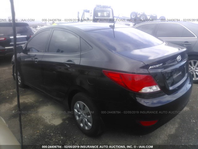 KMHCT4AE0GU137167 - 2016 HYUNDAI ACCENT SE BLACK photo 3