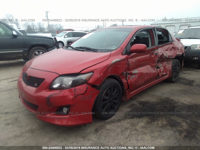 1NXBU4EE3AZ335008 - 2010 TOYOTA COROLLA S/LE/XLE RED photo 2