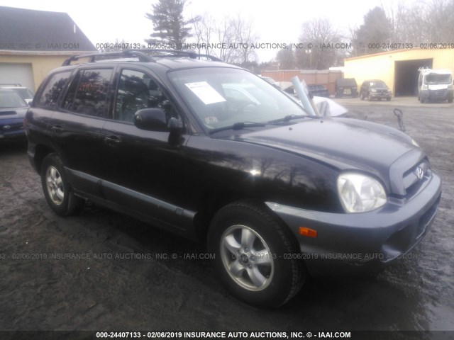 KM8SC13E65U864219 - 2005 HYUNDAI SANTA FE GLS/LX BLACK photo 1