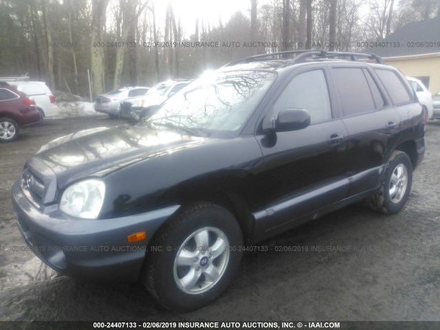 KM8SC13E65U864219 - 2005 HYUNDAI SANTA FE GLS/LX BLACK photo 2