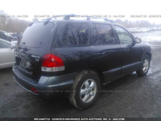 KM8SC13E65U864219 - 2005 HYUNDAI SANTA FE GLS/LX BLACK photo 4