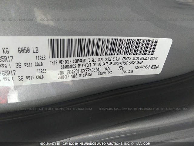 2C4RC1HGXER460141 - 2014 CHRYSLER TOWN & COUNTRY S SILVER photo 9