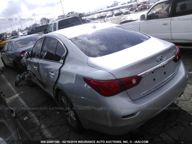 JN1BV7AP0EM685389 - 2014 INFINITI Q50 PREMIUM/SPORT SILVER photo 3