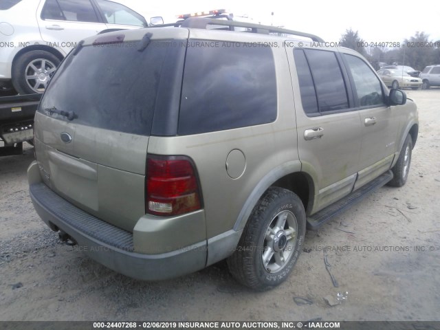 1FMZU63E02UC73758 - 2002 FORD EXPLORER XLT GOLD photo 4