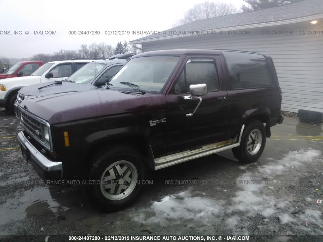 1FMCU14T2HUC61190 - 1987 FORD BRONCO II BURGUNDY photo 2