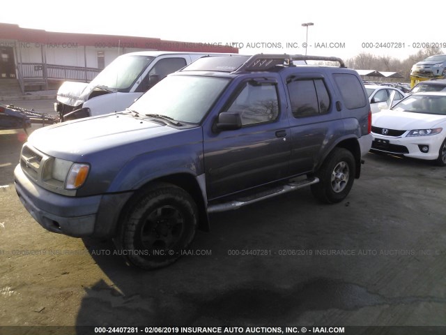 5N1ED28Y9YC533373 - 2000 NISSAN XTERRA XE/SE BLUE photo 2