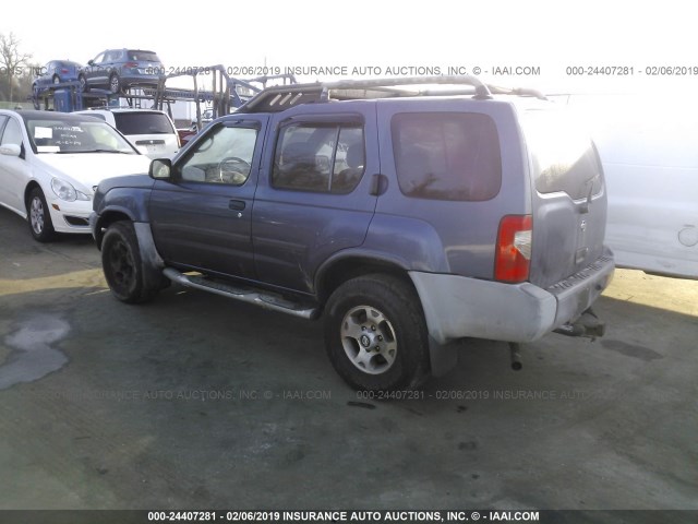 5N1ED28Y9YC533373 - 2000 NISSAN XTERRA XE/SE BLUE photo 3