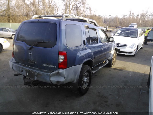 5N1ED28Y9YC533373 - 2000 NISSAN XTERRA XE/SE BLUE photo 4