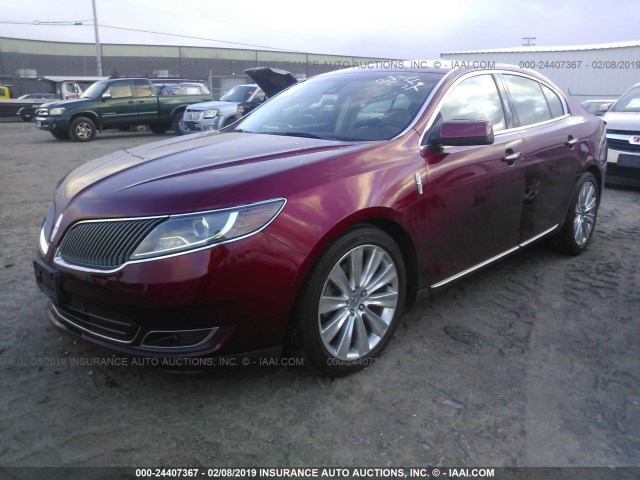 1LNHL9FT1EG606000 - 2014 LINCOLN MKS RED photo 2