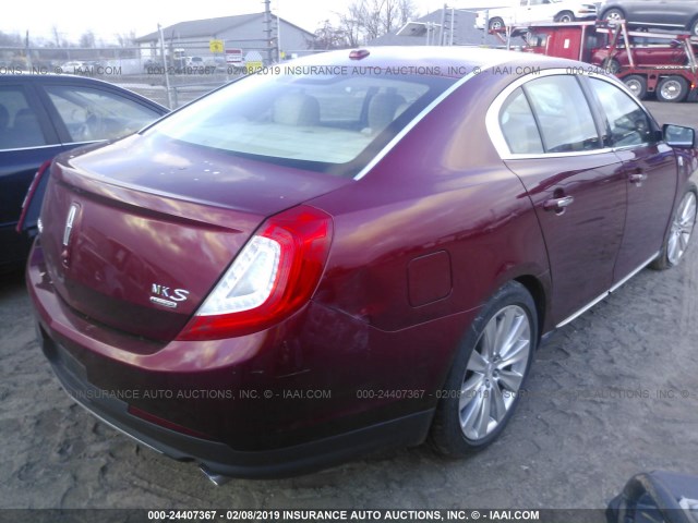 1LNHL9FT1EG606000 - 2014 LINCOLN MKS RED photo 4