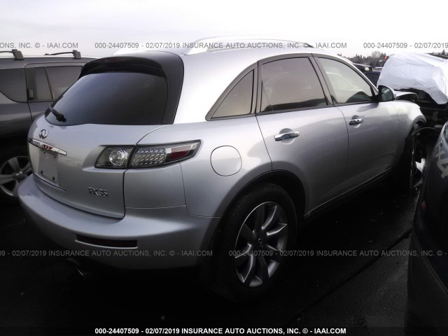 JNRAS08W67X203631 - 2007 INFINITI FX35 SILVER photo 4