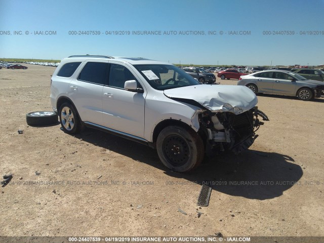 1C4RDHDGXFC110109 - 2015 DODGE DURANGO LIMITED WHITE photo 1