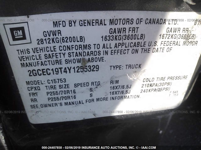 2GCEC19T4Y1255329 - 2000 CHEVROLET SILVERADO C1500 GRAY photo 9