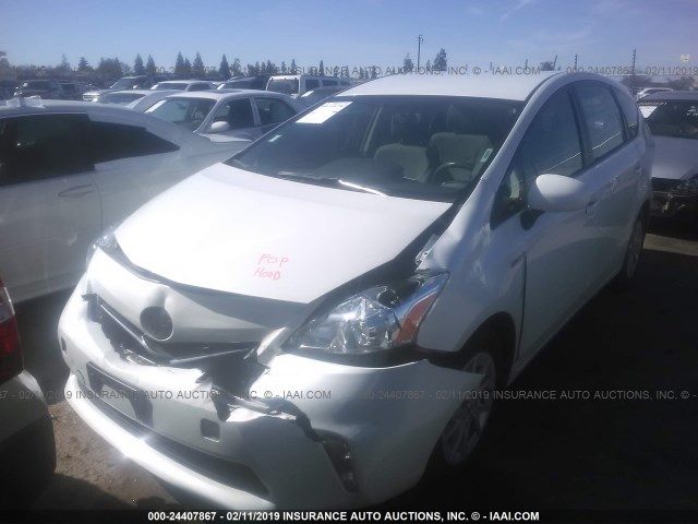 JTDZN3EU5EJ012345 - 2014 TOYOTA PRIUS V WHITE photo 2