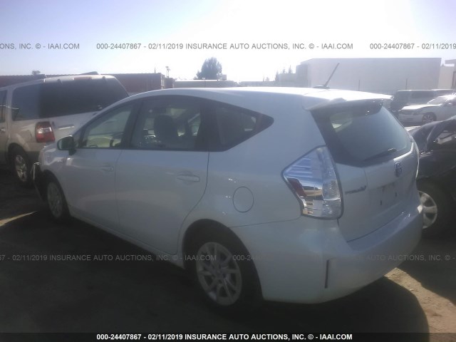 JTDZN3EU5EJ012345 - 2014 TOYOTA PRIUS V WHITE photo 3