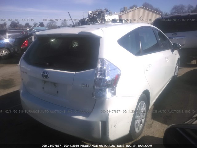 JTDZN3EU5EJ012345 - 2014 TOYOTA PRIUS V WHITE photo 4