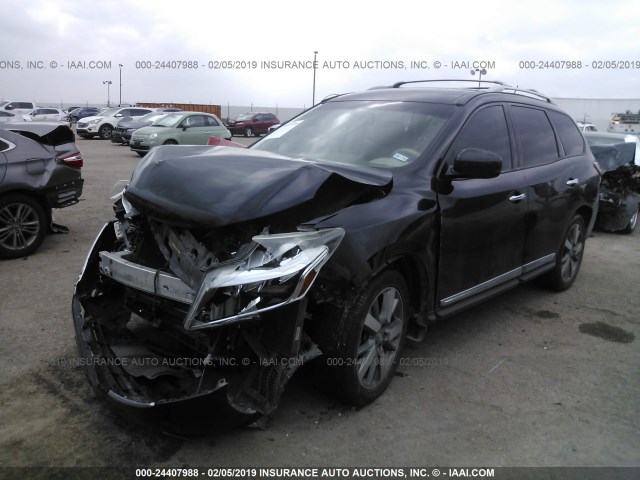 5N1AR2MN5DC683339 - 2013 NISSAN PATHFINDER S/SV/SL/PLATINUM BLACK photo 2