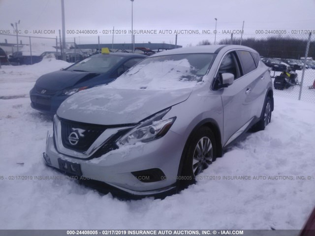 5N1AZ2MH4FN262651 - 2015 NISSAN MURANO S/SL/SV/PLATINUM SILVER photo 2