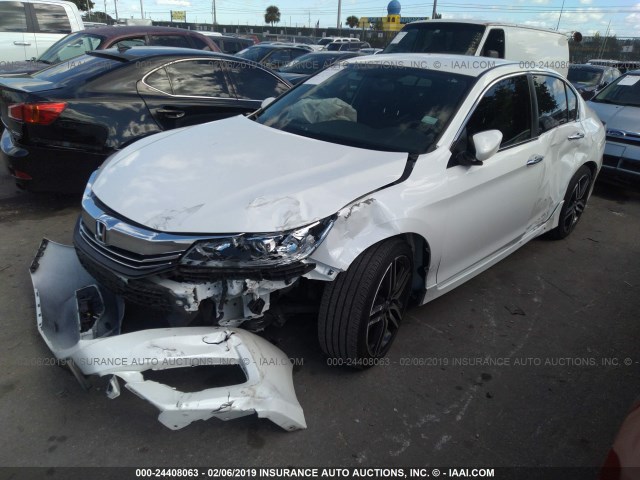 1HGCR2F18HA084364 - 2017 HONDA ACCORD SPORT SPECIAL EDITION WHITE photo 2