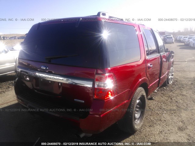 1FMJU1JT0HEA41472 - 2017 FORD EXPEDITION XLT/KING RANCH RED photo 4